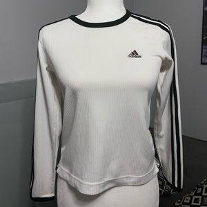 Adidas striped crop top